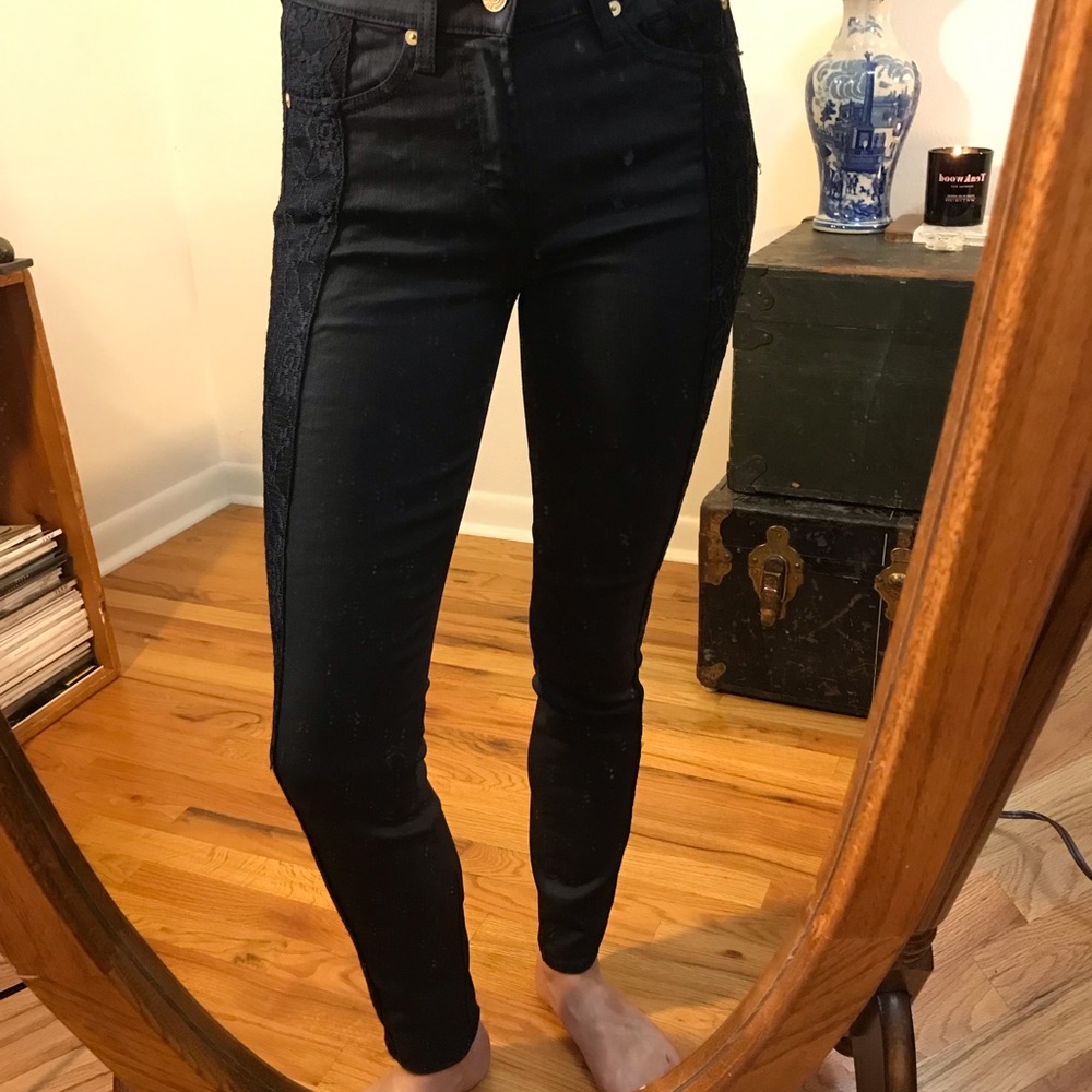 7 For All Mankind Lace Stripe Stretch Jean